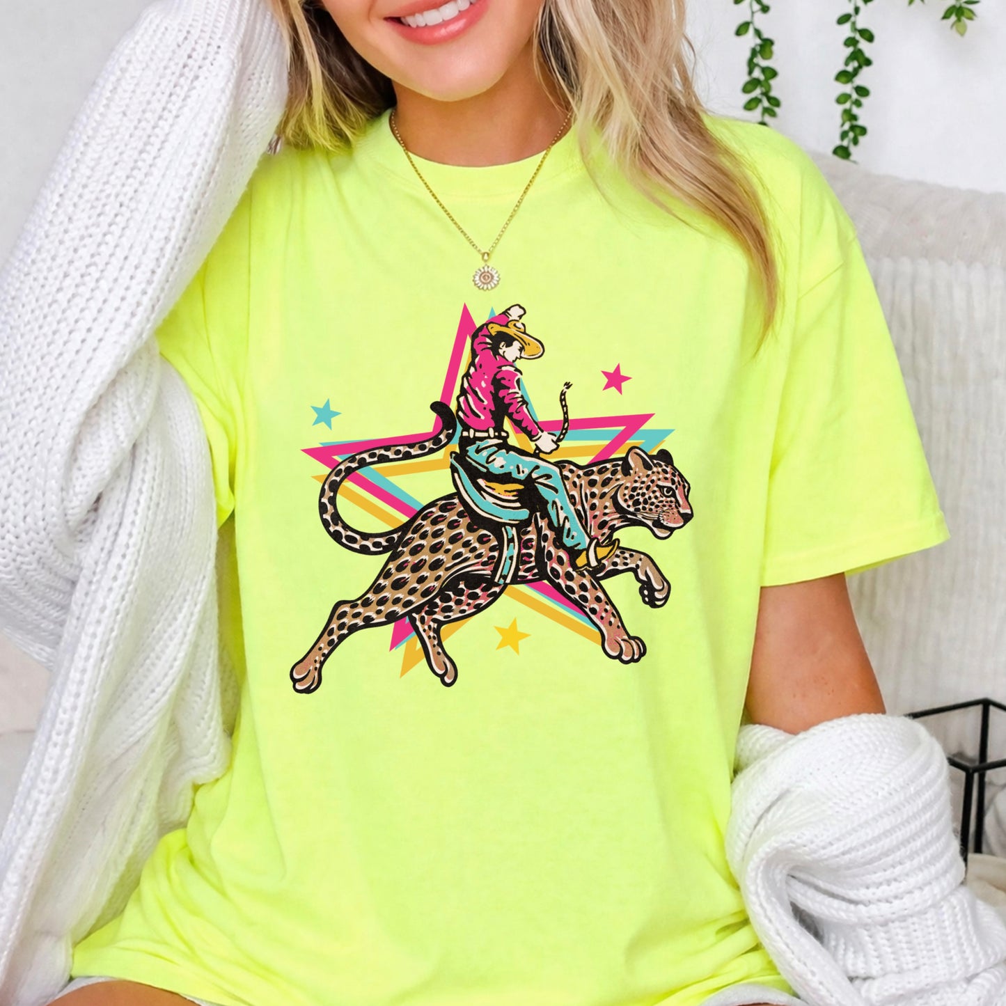 Leopard Cowboy Western Comfort Color Graphic Tee