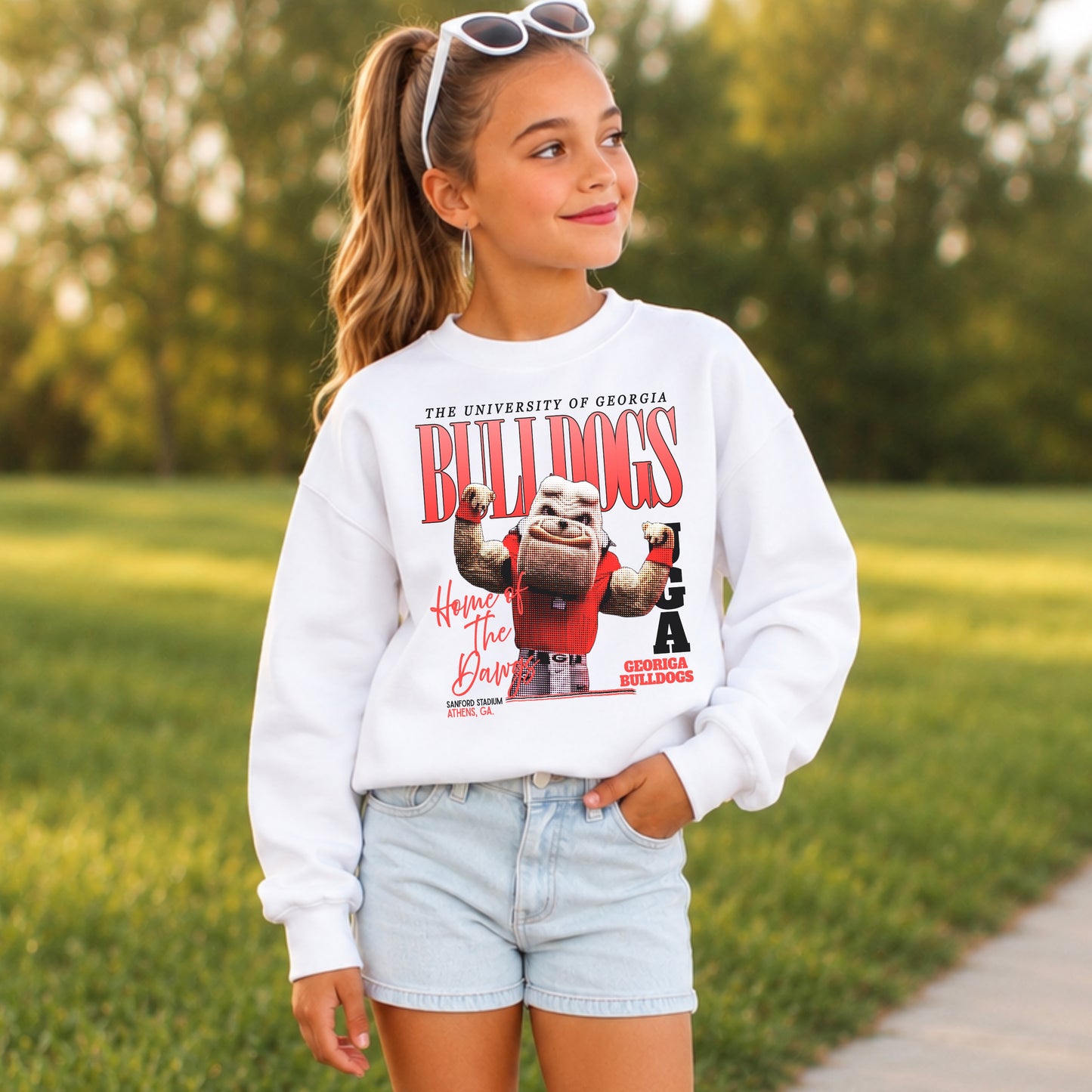 Vintage Red & Black Flex Youth Crewneck Sweatshirt
