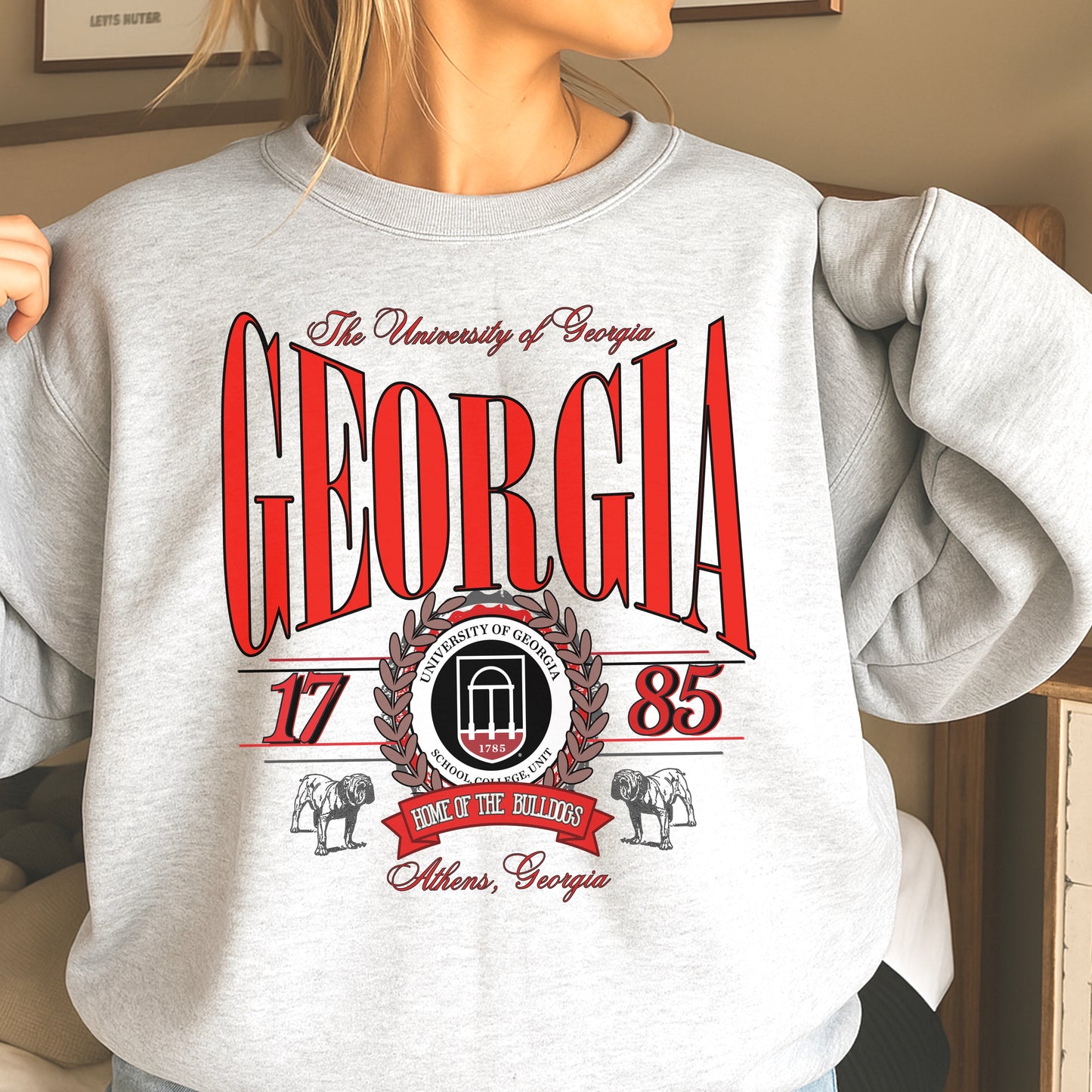 Vintage Home Of The Bulldogs Crewneck Sweatshirt