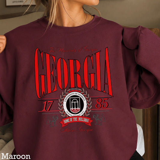 Vintage Home Of The Bulldogs Crewneck Sweatshirt