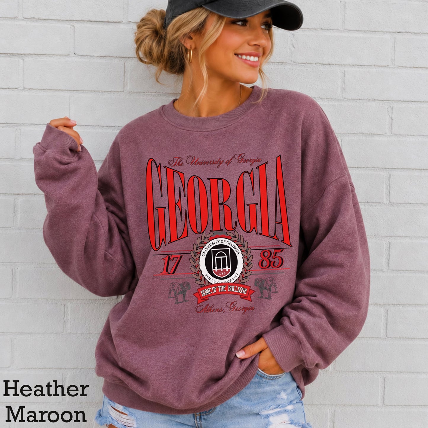 Vintage Home Of The Bulldogs Crewneck Sweatshirt