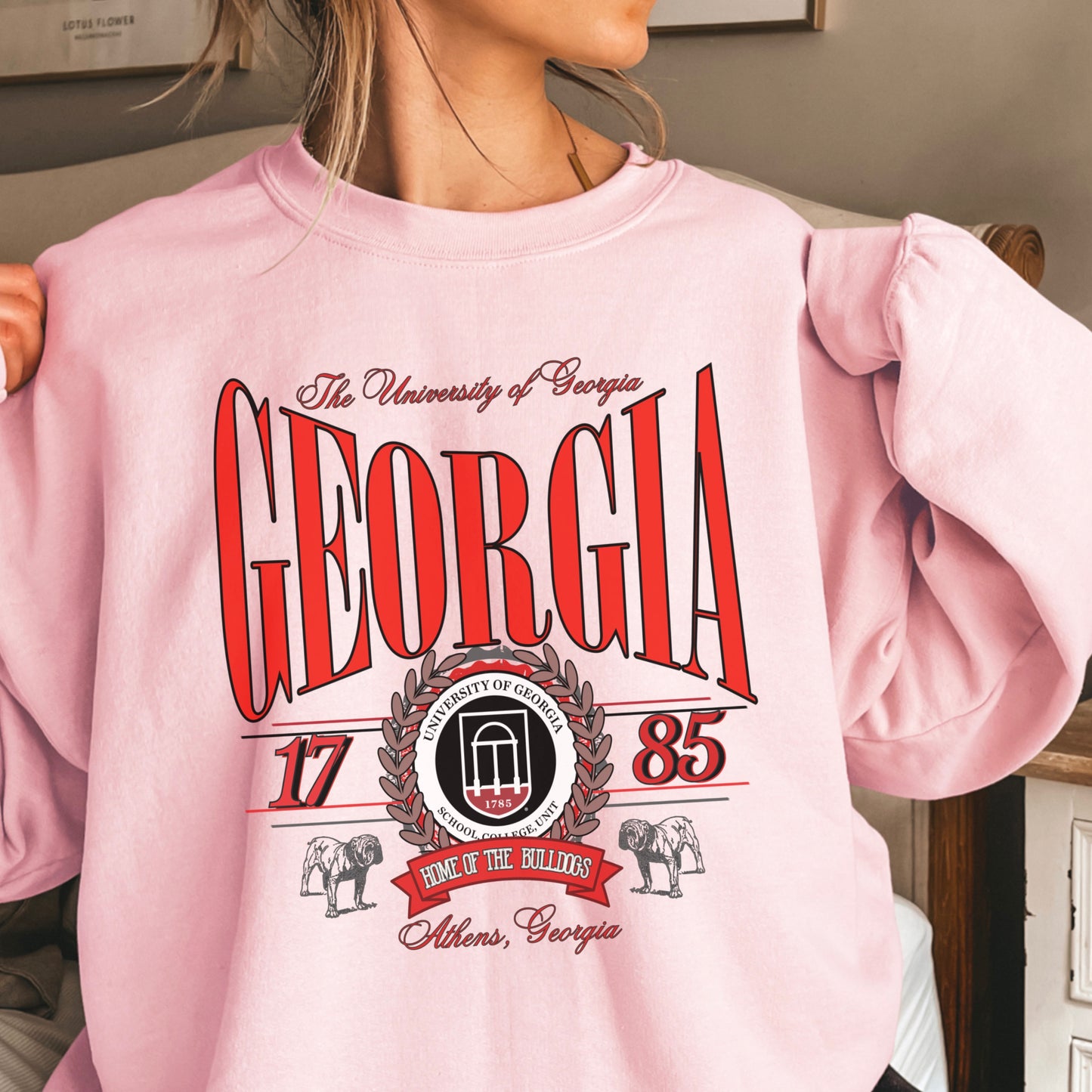 Vintage Home Of The Bulldogs Crewneck Sweatshirt