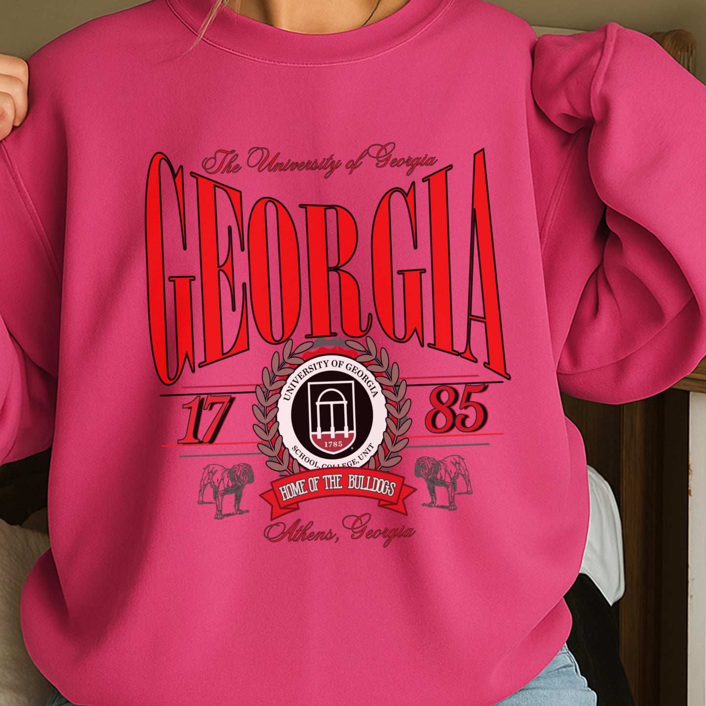 Vintage Home Of The Bulldogs Crewneck Sweatshirt