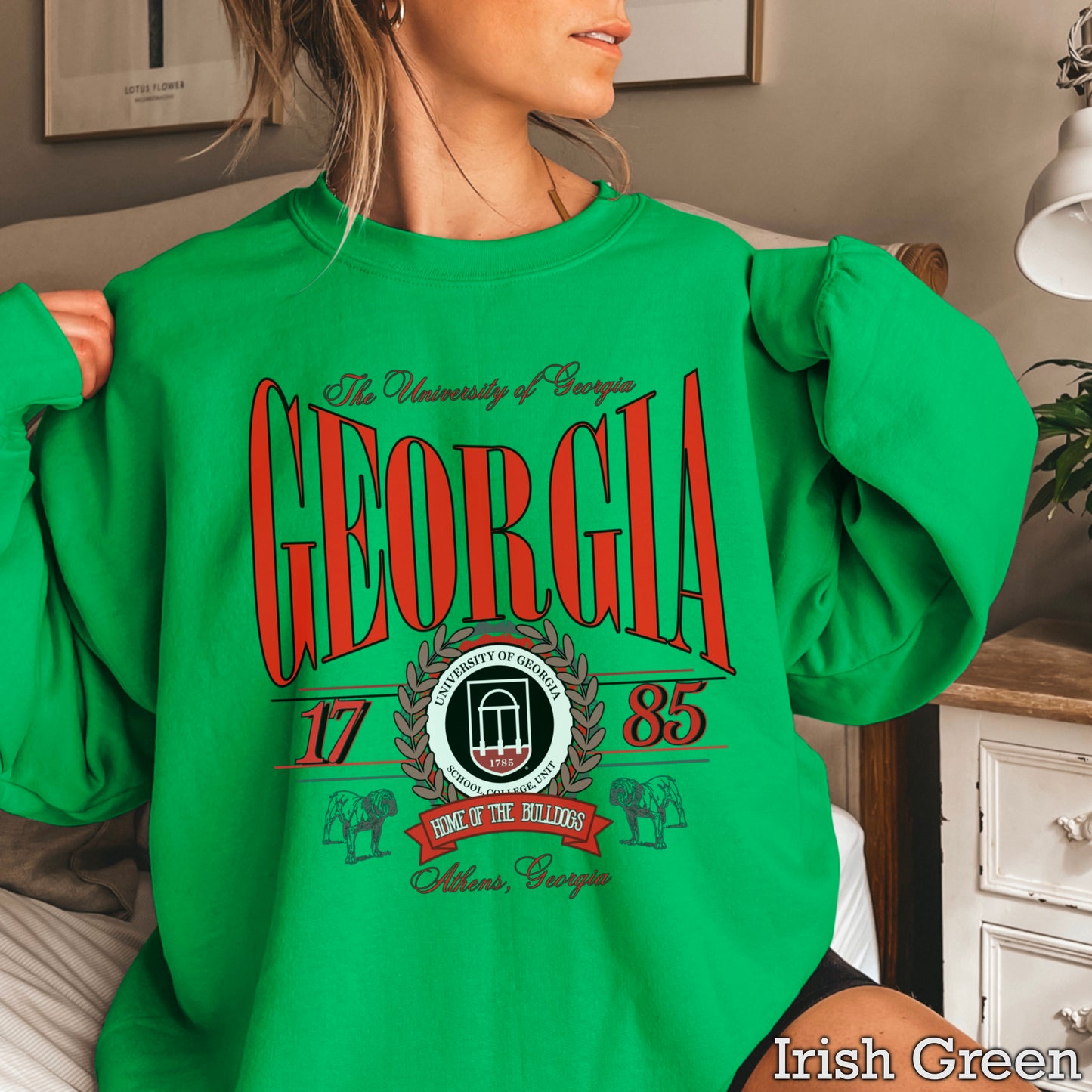 Vintage Home Of The Bulldogs Crewneck Sweatshirt