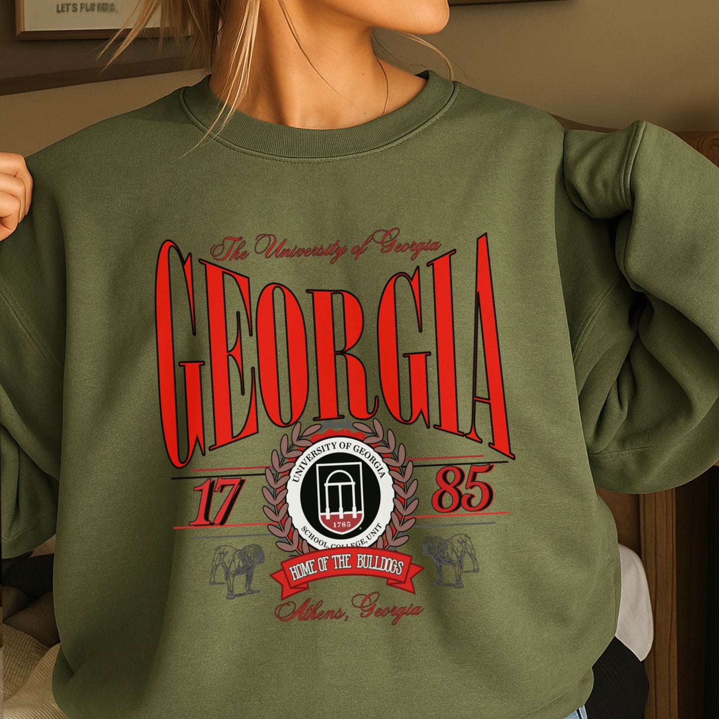 Vintage Home Of The Bulldogs Crewneck Sweatshirt