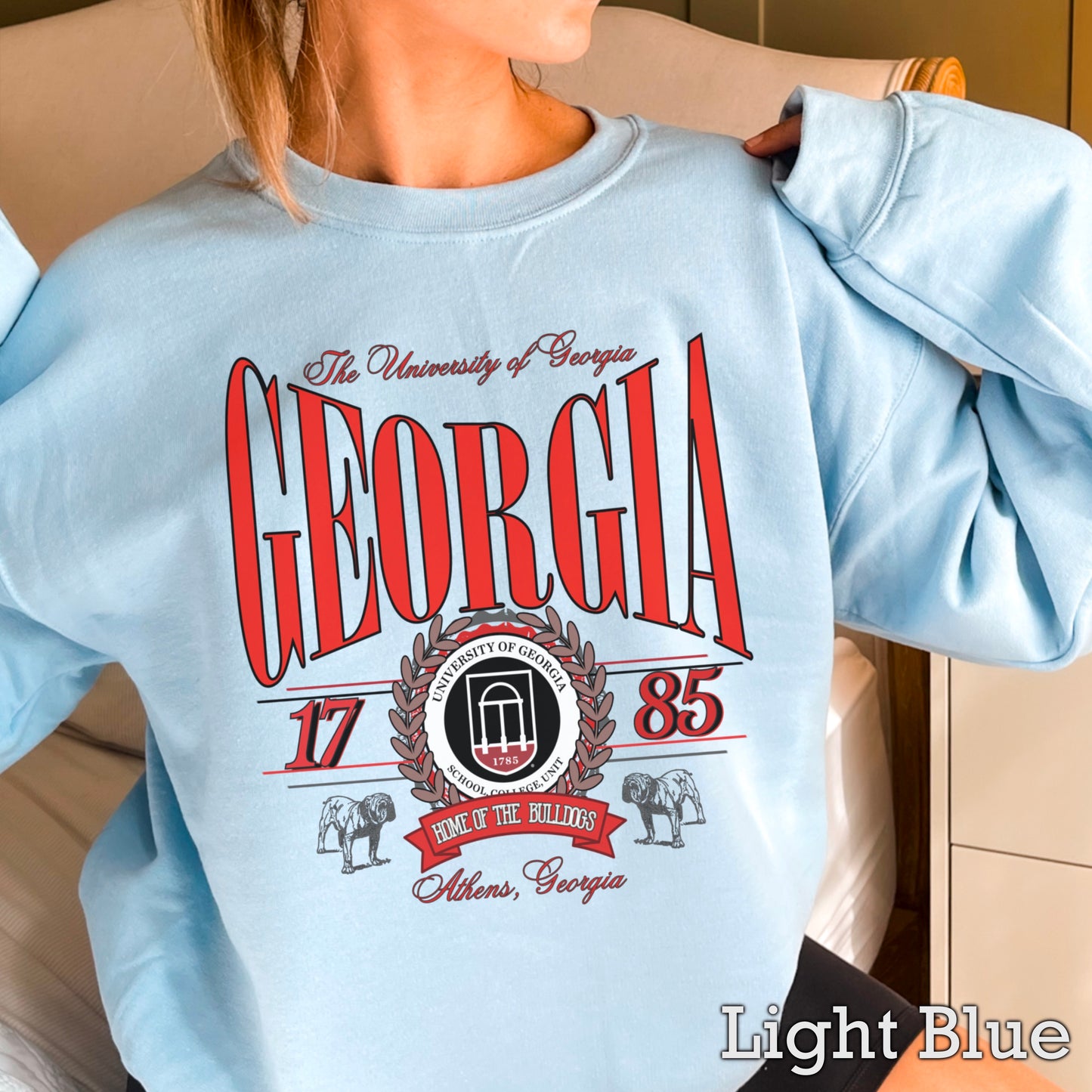 Vintage Home Of The Bulldogs Crewneck Sweatshirt