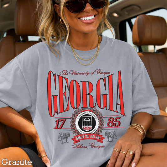 Vintage Home Of The Bulldogs  Comfort Color Graphic Tee