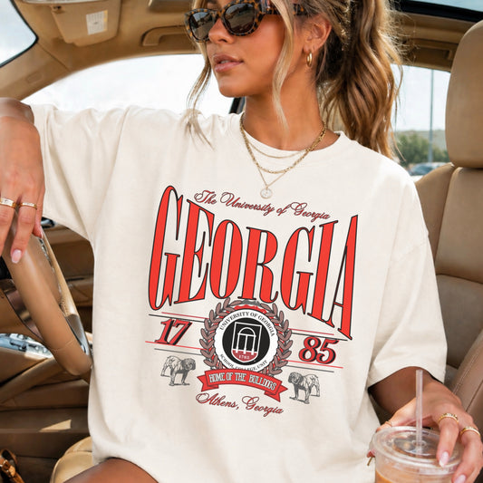Vintage Home Of The Bulldogs  Comfort Color Graphic Tee