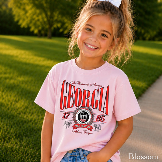 Vintage Home Of The Bulldogs Youth Comfort Color T-Shirt