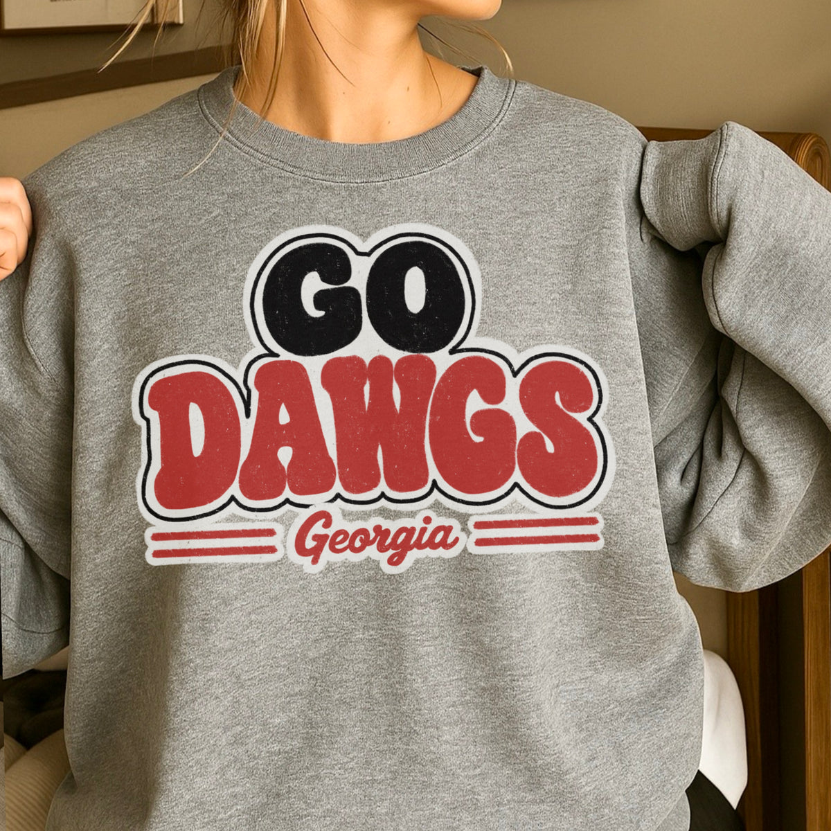 Go Red & Black Crewneck Sweatshirt