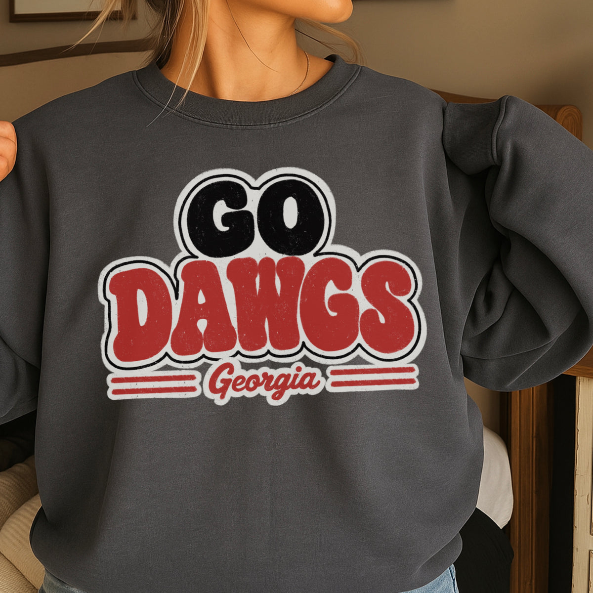 Go Red & Black Crewneck Sweatshirt
