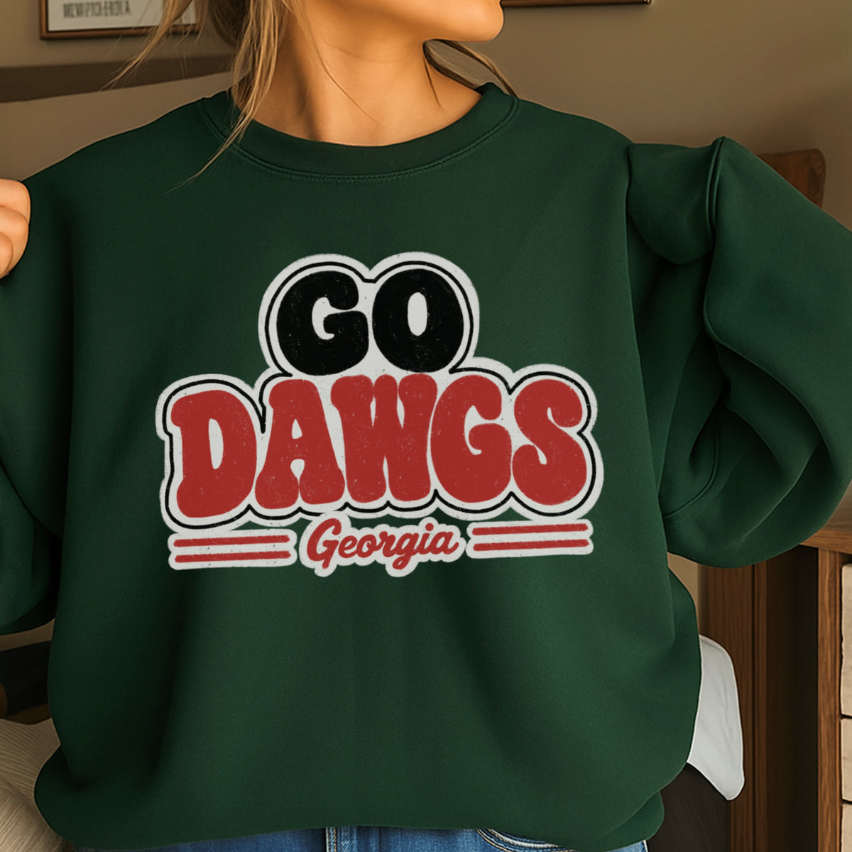 Go Red & Black Crewneck Sweatshirt