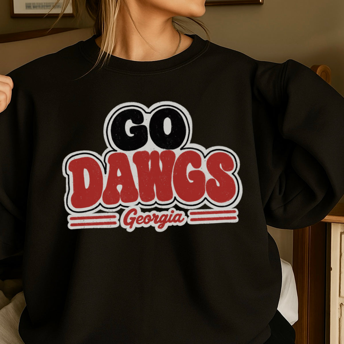 Go Red & Black Crewneck Sweatshirt