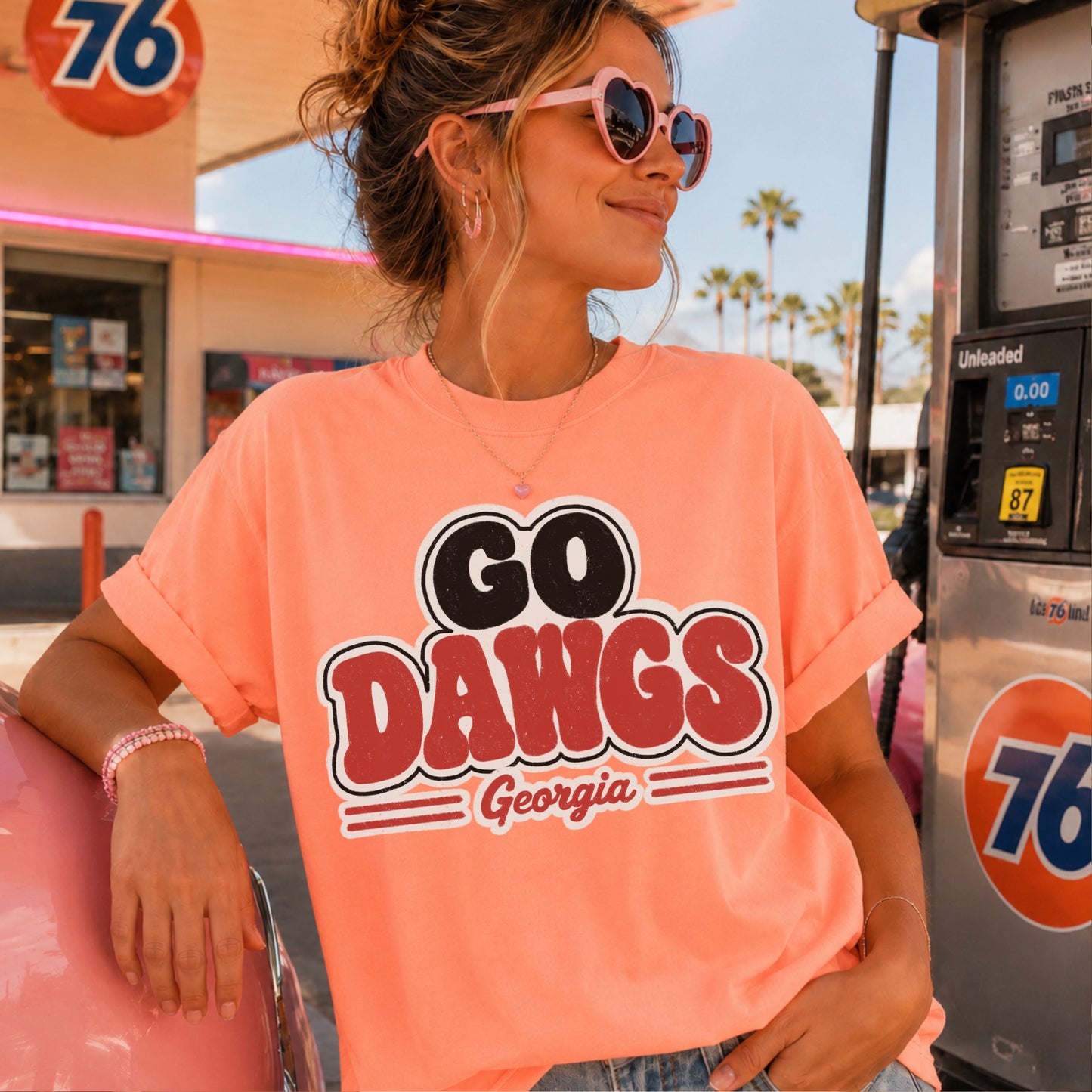 Go Red & Black  Comfort Color Graphic Tee