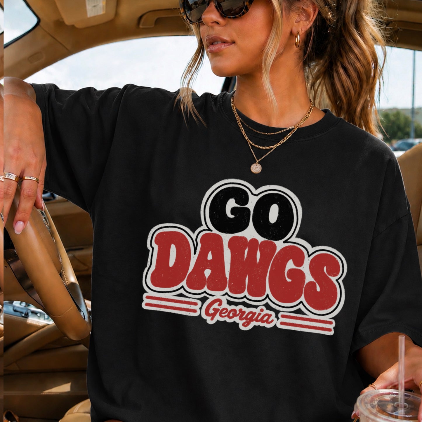 Go Red & Black  Comfort Color Graphic Tee