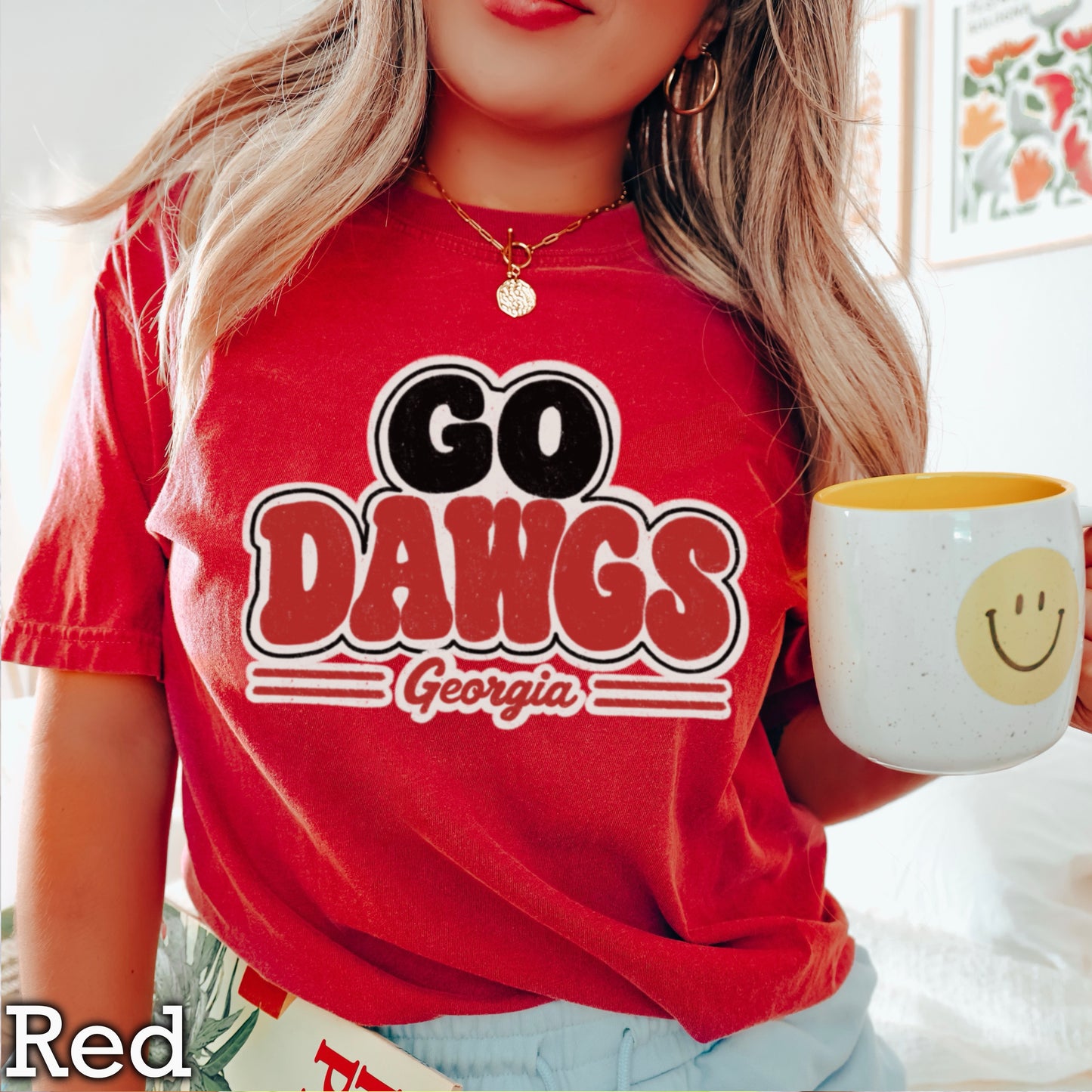 Go Red & Black  Comfort Color Graphic Tee