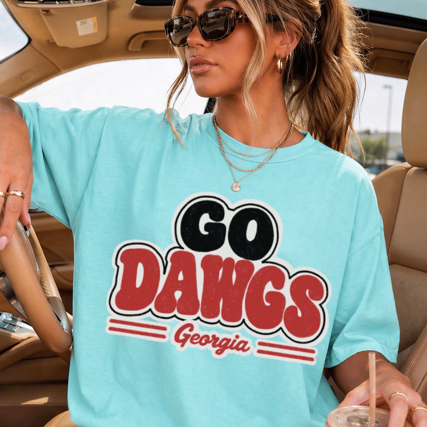 Go Red & Black  Comfort Color Graphic Tee