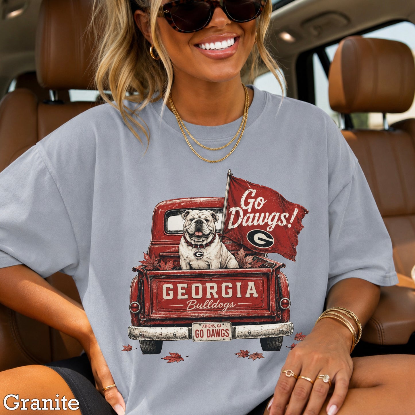 Red & Black Pickup Truck Comfort Color Graphic Tee