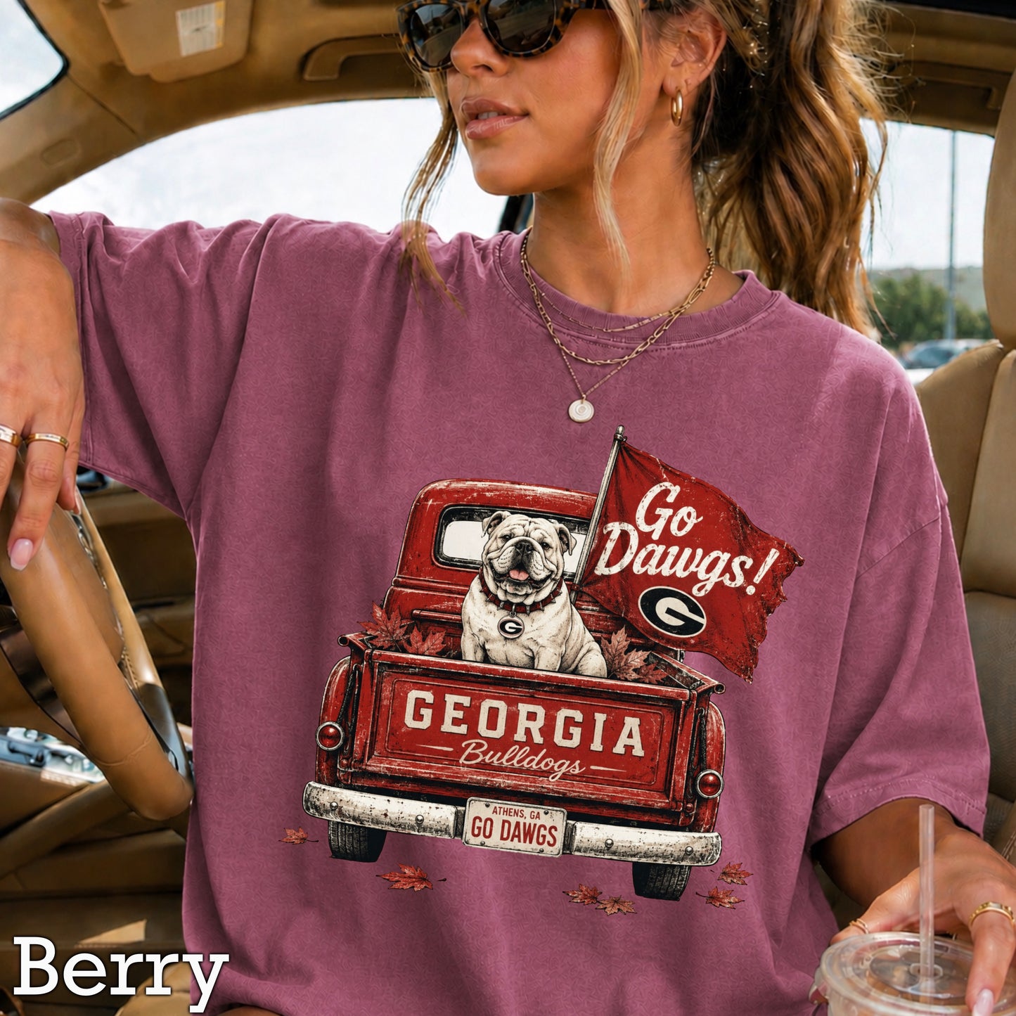 Red & Black Pickup Truck Comfort Color Graphic Tee