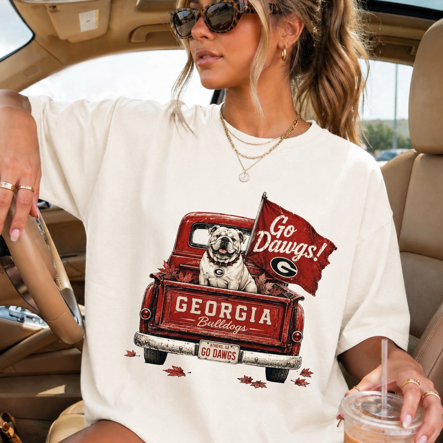 Red & Black Pickup Truck Comfort Color Graphic Tee