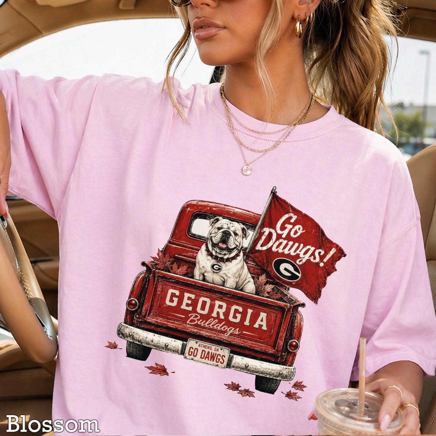 Red & Black Pickup Truck Comfort Color Graphic Tee