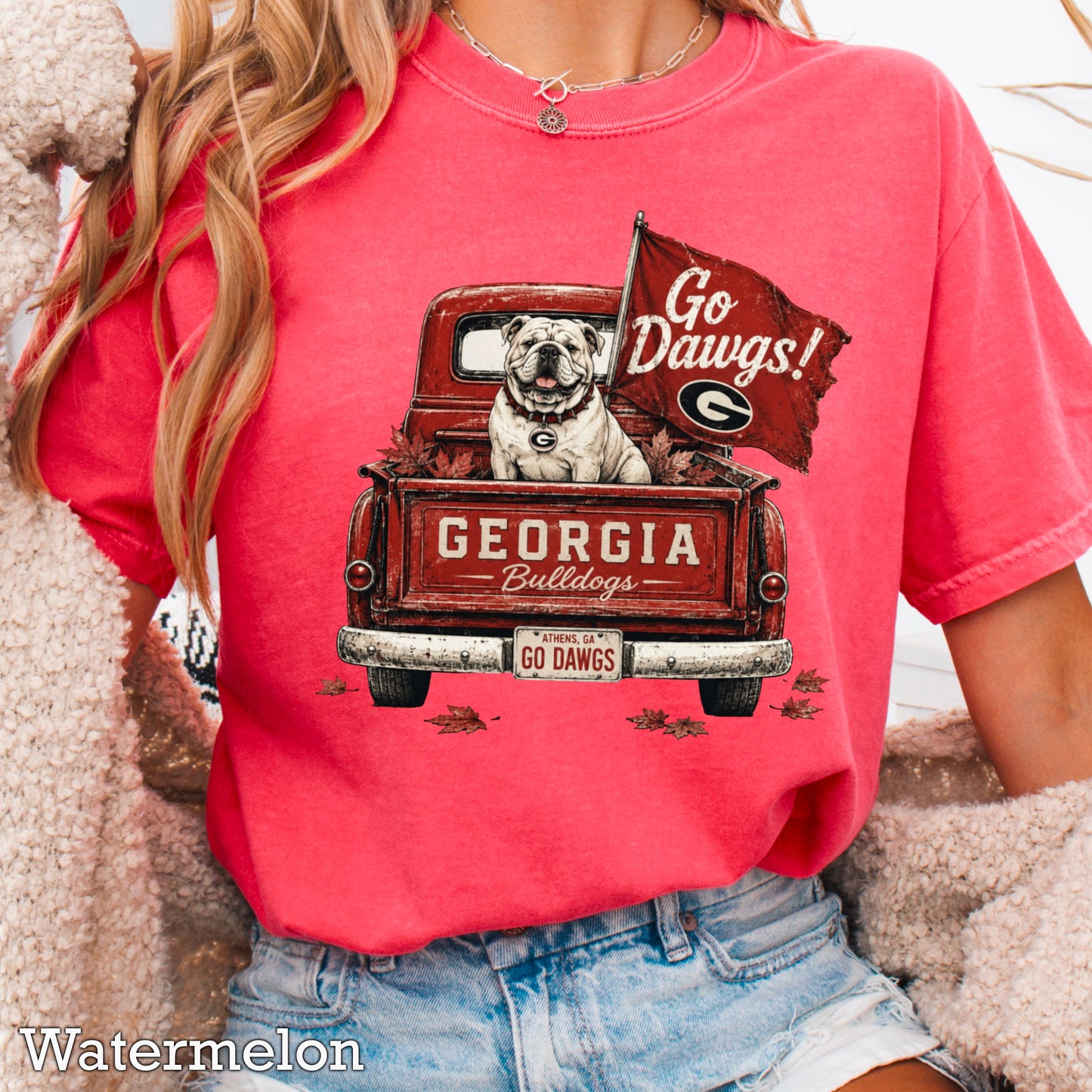 Red & Black Pickup Truck Comfort Color Graphic Tee