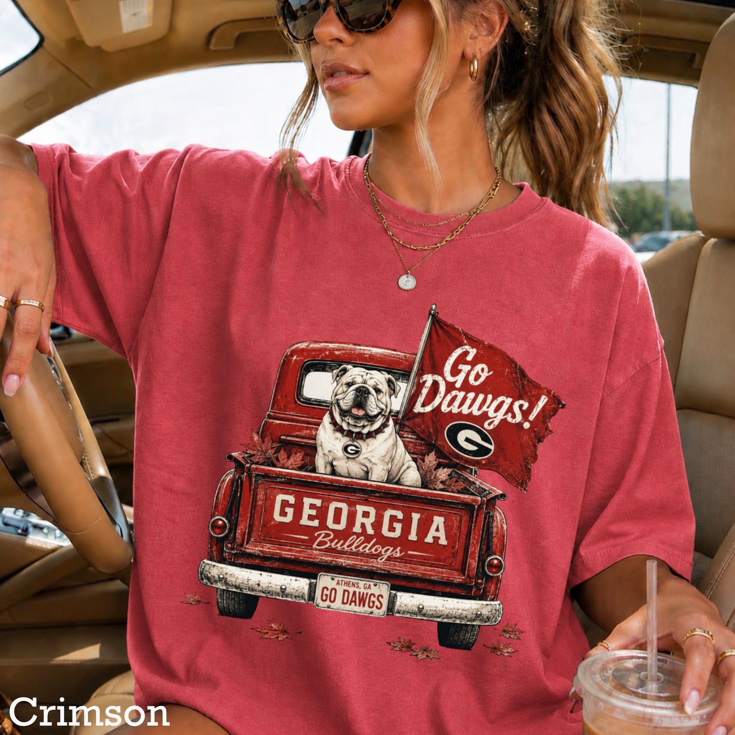 Red & Black Pickup Truck Comfort Color Graphic Tee