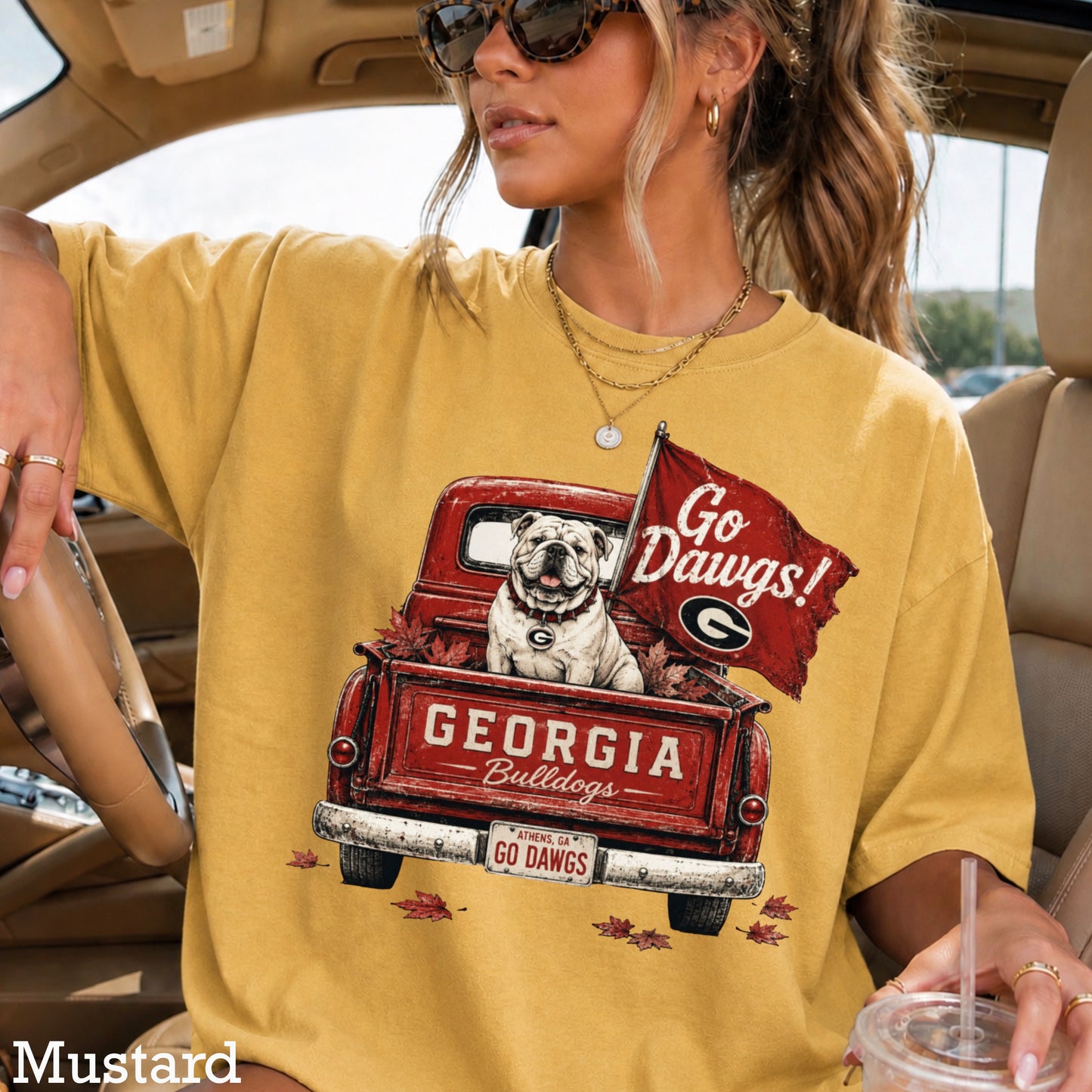 Red & Black Pickup Truck Comfort Color Graphic Tee