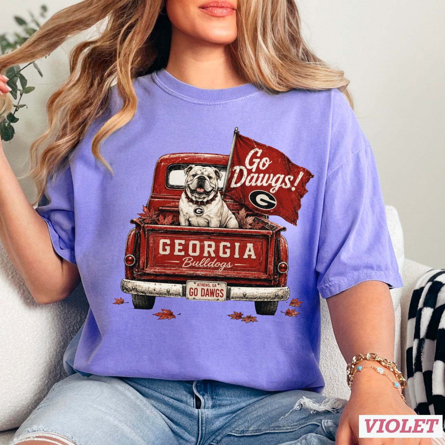 Red & Black Pickup Truck Comfort Color Graphic Tee