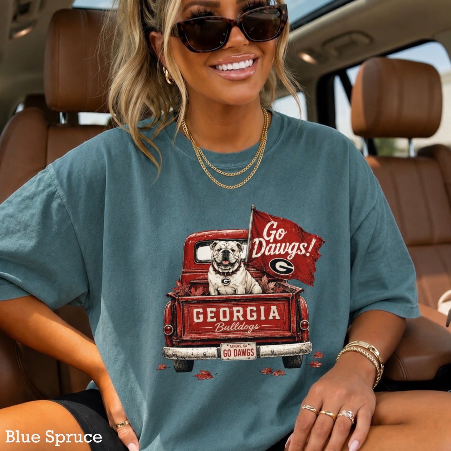 Red & Black Pickup Truck Comfort Color Graphic Tee