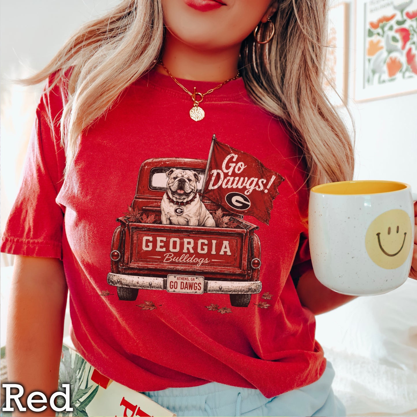 Red & Black Pickup Truck Comfort Color Graphic Tee