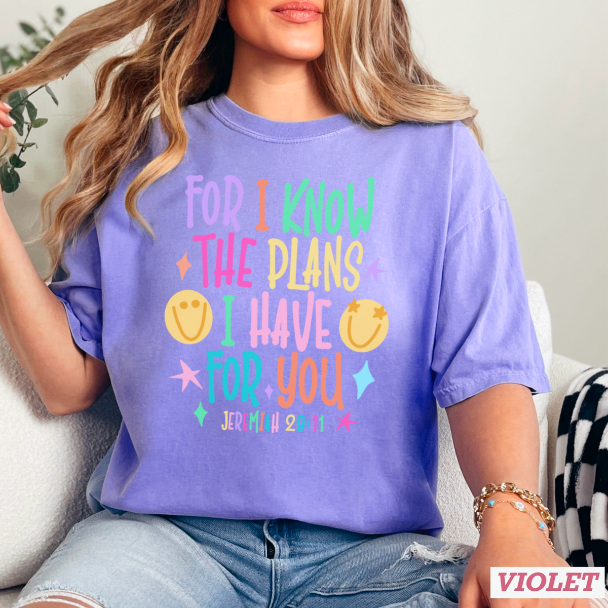 For I Know The Plans I Have For You Comfort Color Graphic Tee