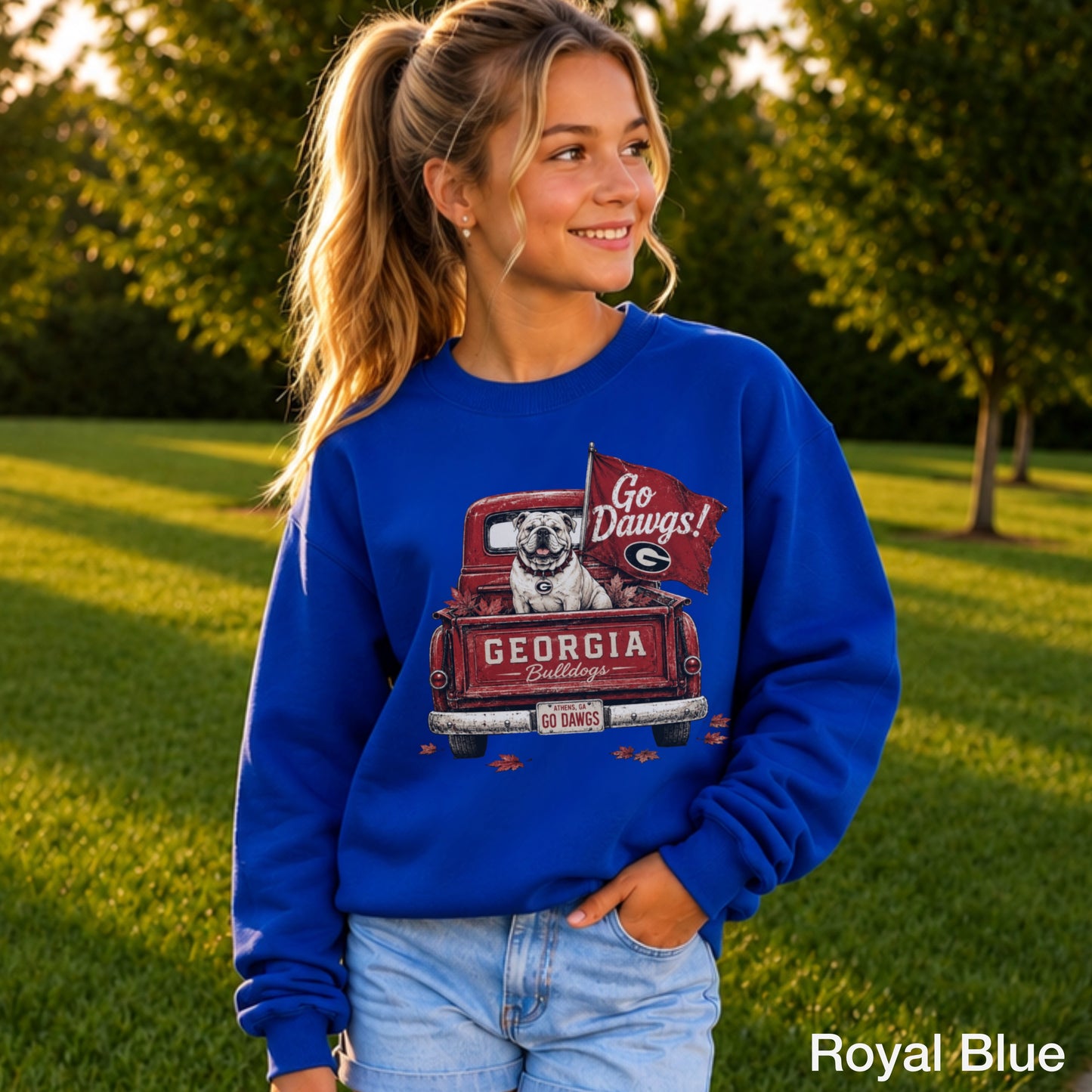 Red & Black Pickup Truck Youth Crewneck Sweatshirt