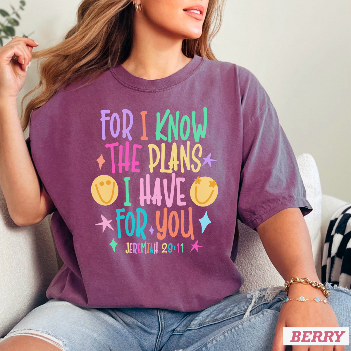 For I Know The Plans I Have For You Comfort Color Graphic Tee