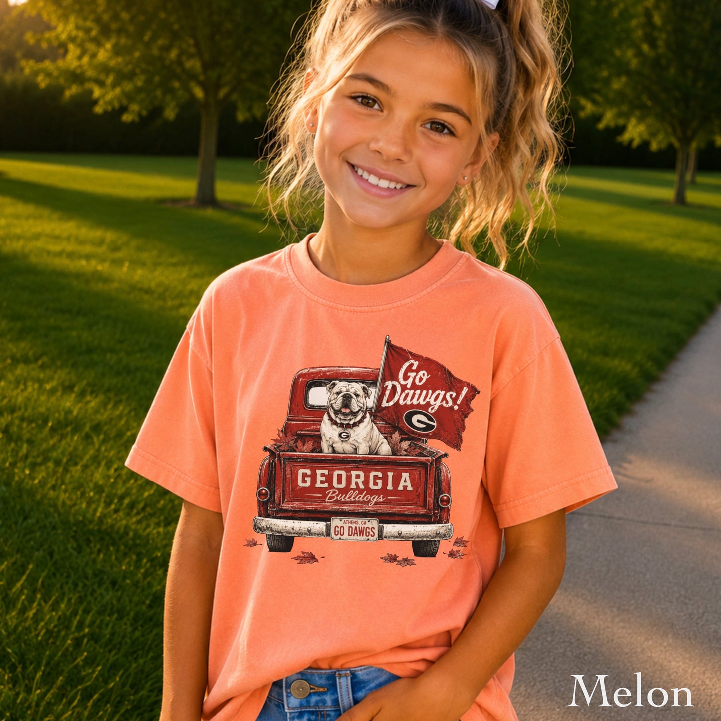 Red & Black Pickup Truck Youth Comfort Color T-Shirt