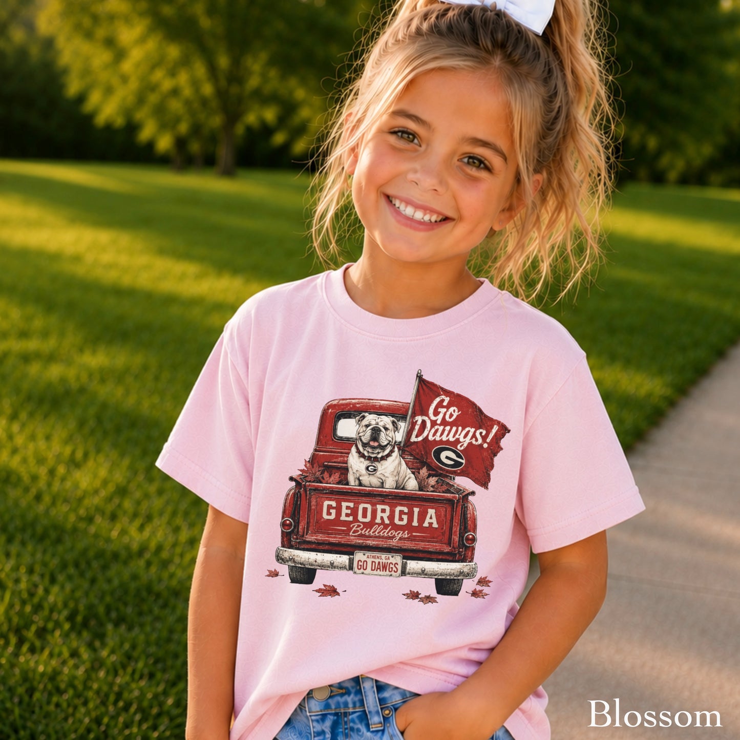 Red & Black Pickup Truck Youth Comfort Color T-Shirt