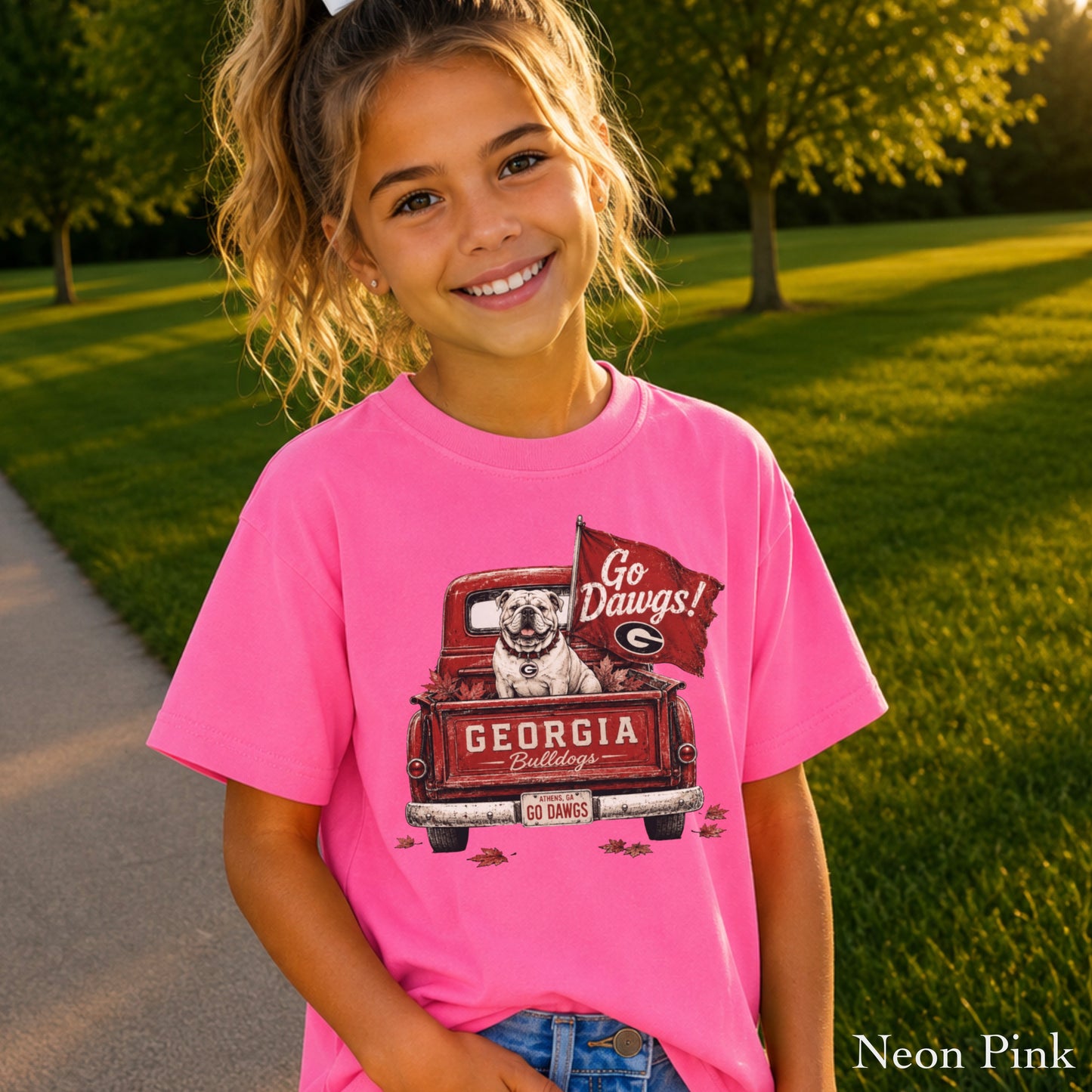 Red & Black Pickup Truck Youth Comfort Color T-Shirt