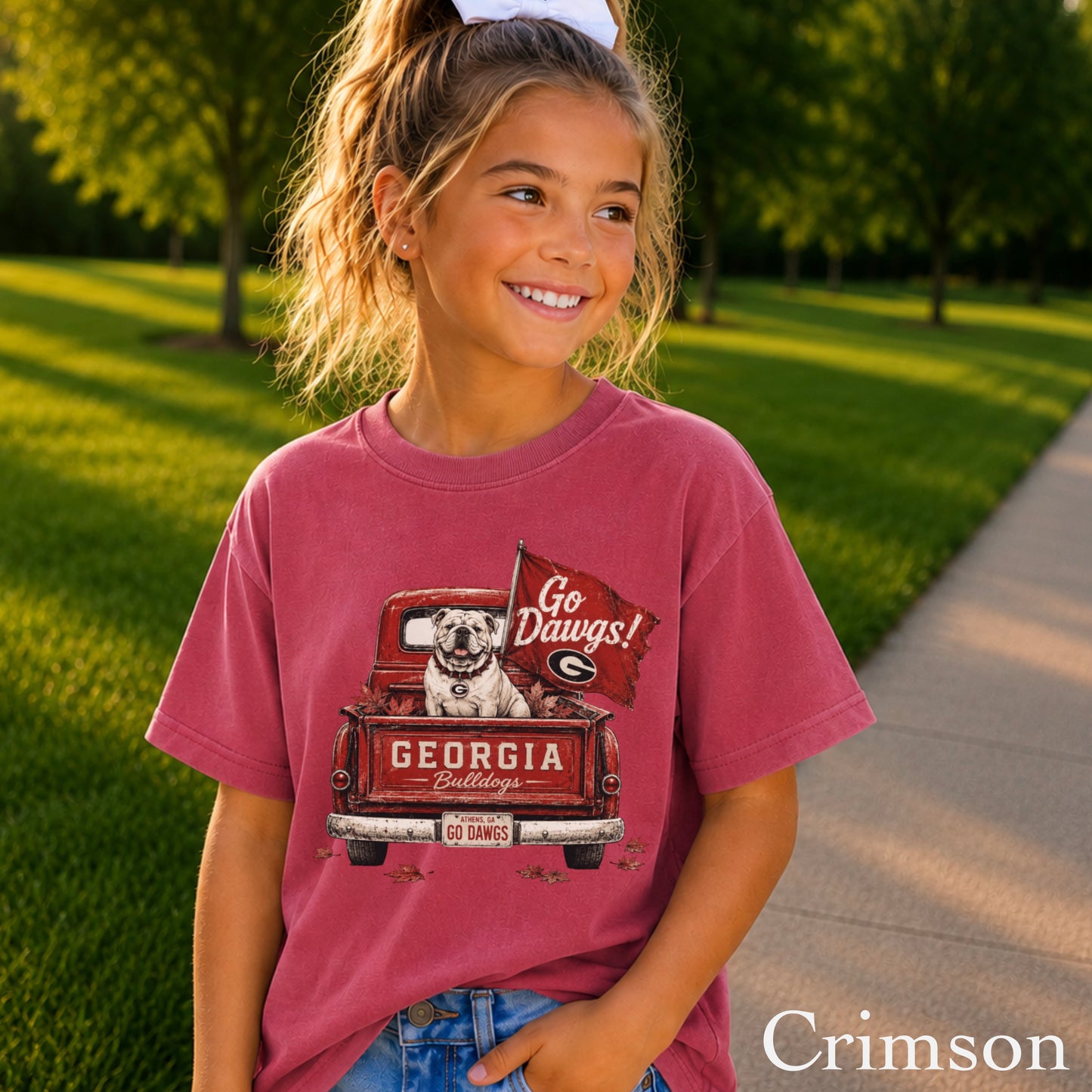 Red & Black Pickup Truck Youth Comfort Color T-Shirt