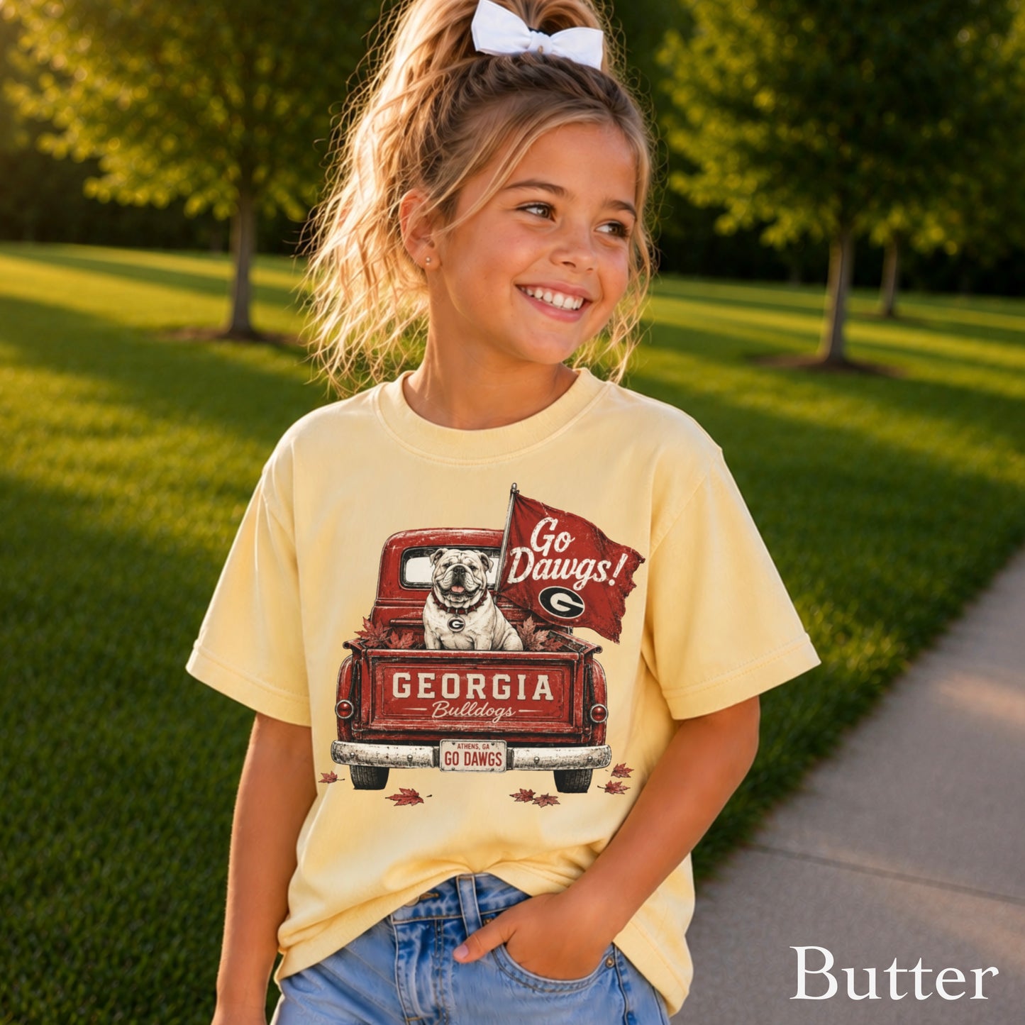 Red & Black Pickup Truck Youth Comfort Color T-Shirt