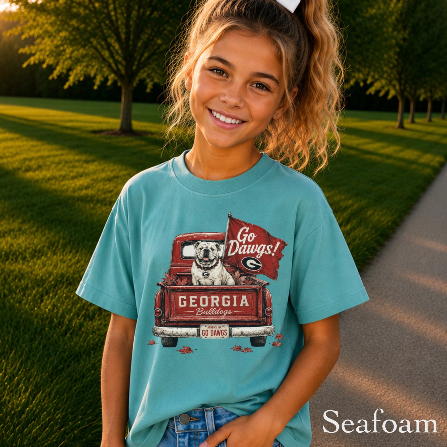 Red & Black Pickup Truck Youth Comfort Color T-Shirt