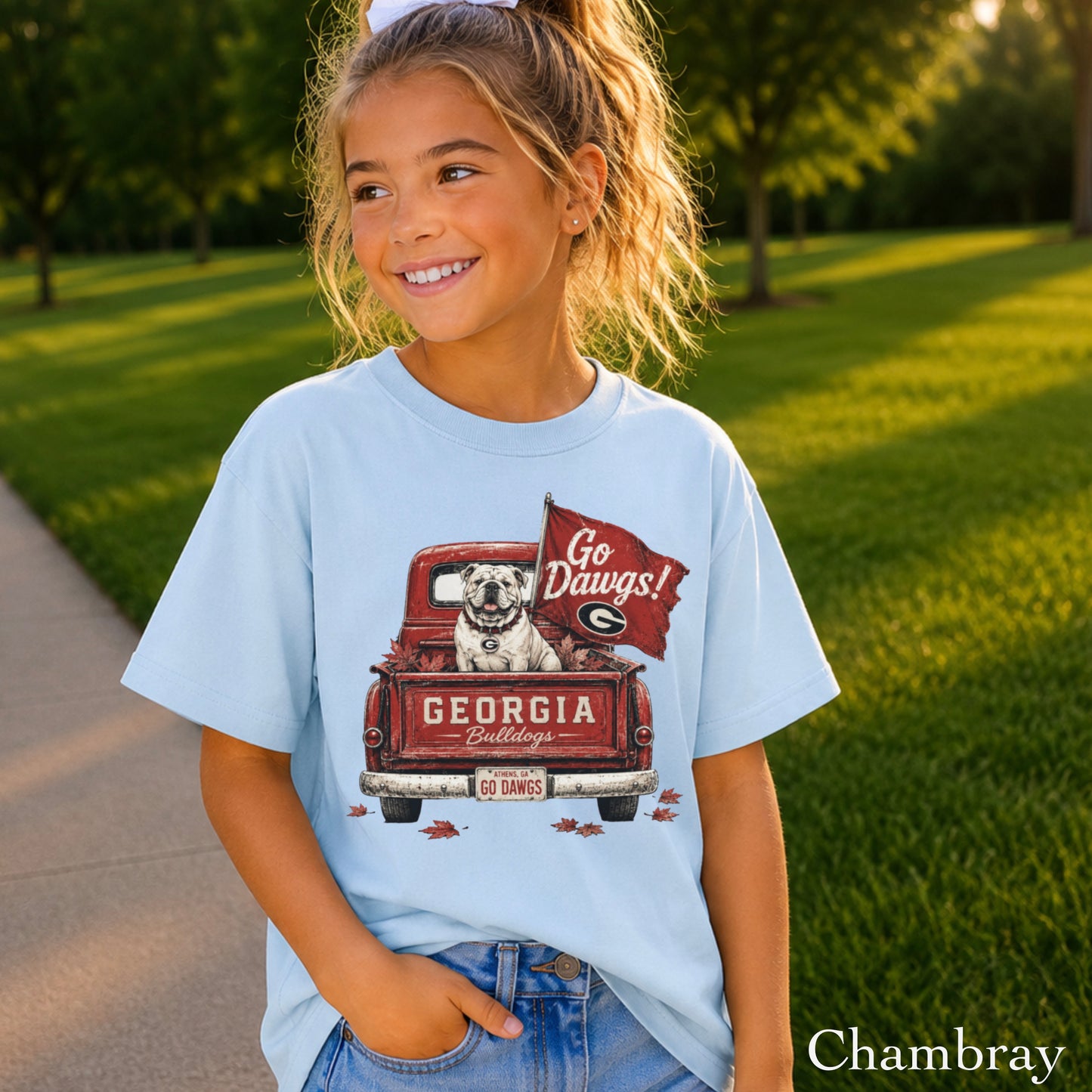 Red & Black Pickup Truck Youth Comfort Color T-Shirt