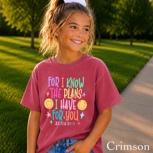 For I Know The Plans I Have For You Youth Comfort Color T-Shirt