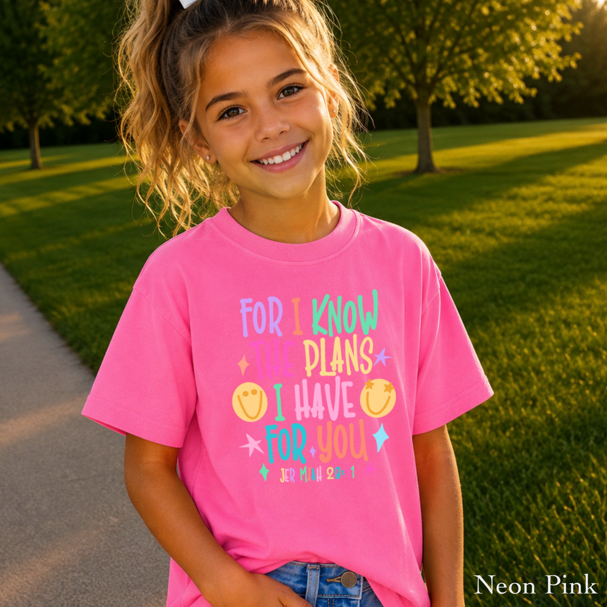 For I Know The Plans I Have For You Youth Comfort Color T-Shirt