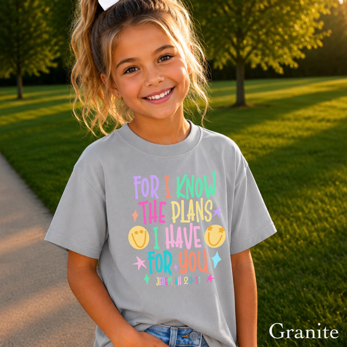 For I Know The Plans I Have For You Youth Comfort Color T-Shirt