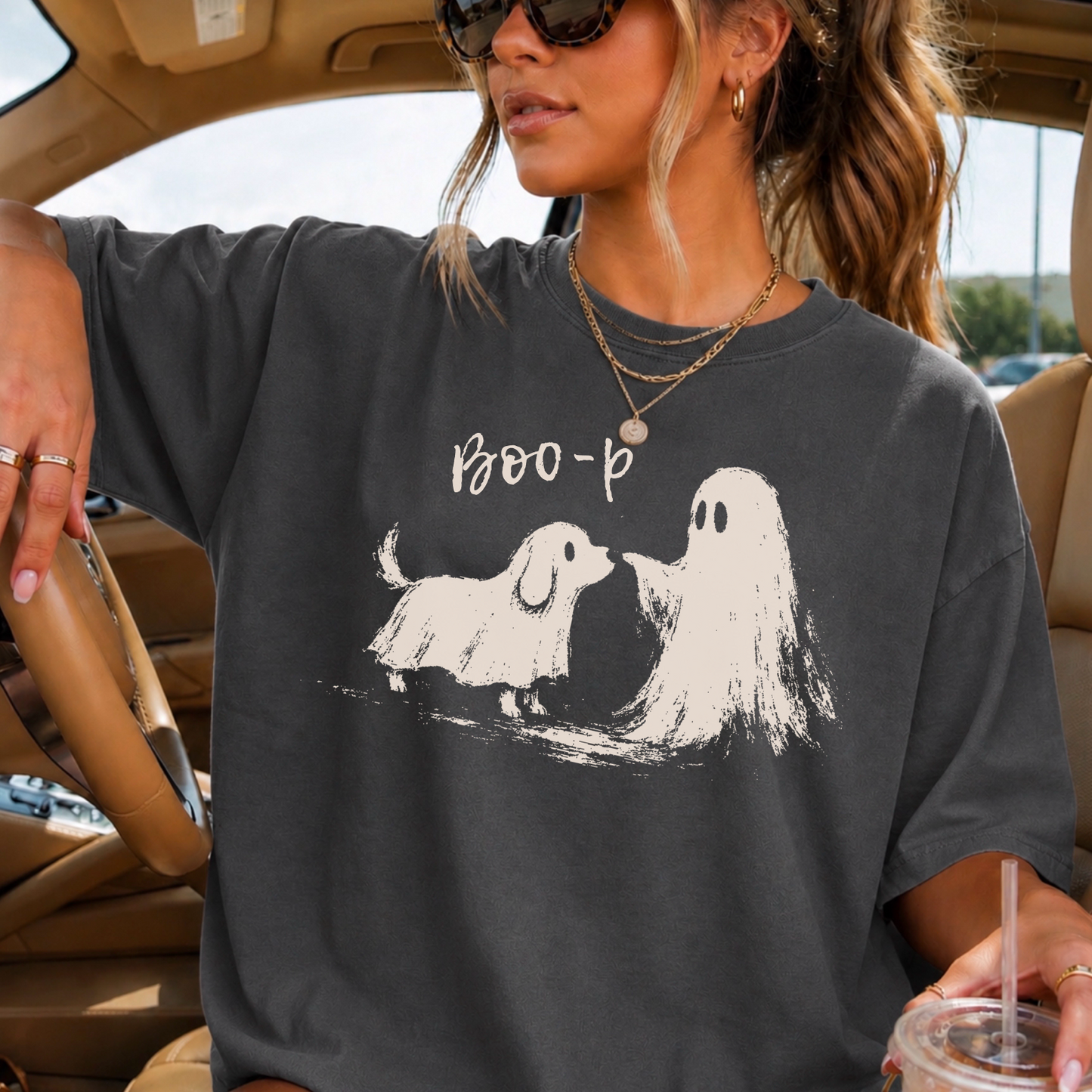 Boo-P Halloween Comfort Color Graphic Tee