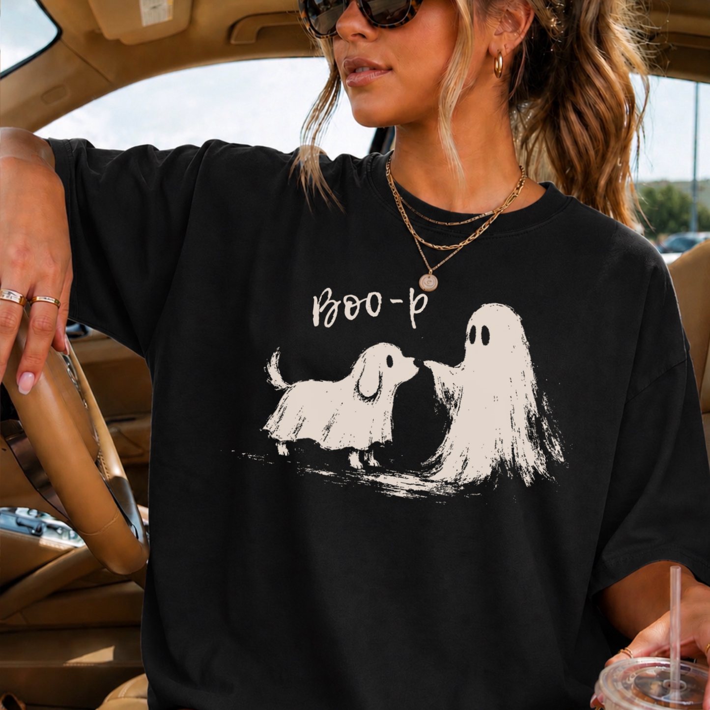Boo-P Halloween Comfort Color Graphic Tee