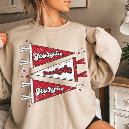 Red & Black Pennant Flag Crewneck Sweatshirt