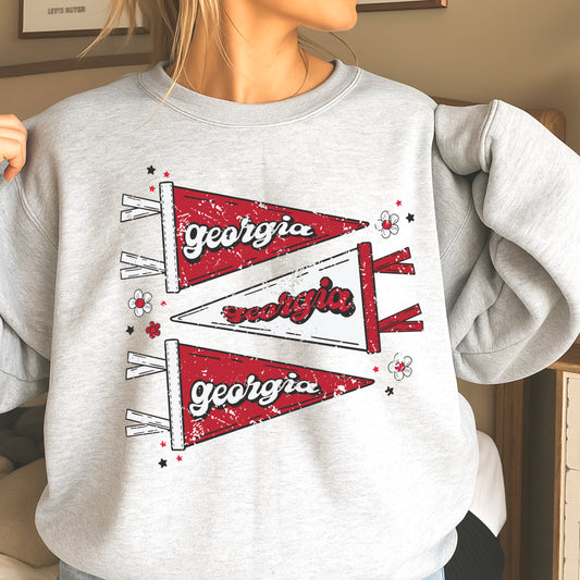 Red & Black Pennant Flag Crewneck Sweatshirt