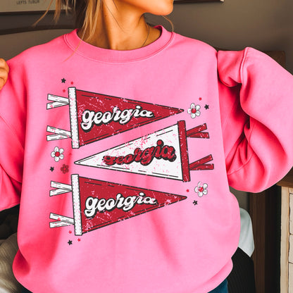 Red & Black Pennant Flag Crewneck Sweatshirt