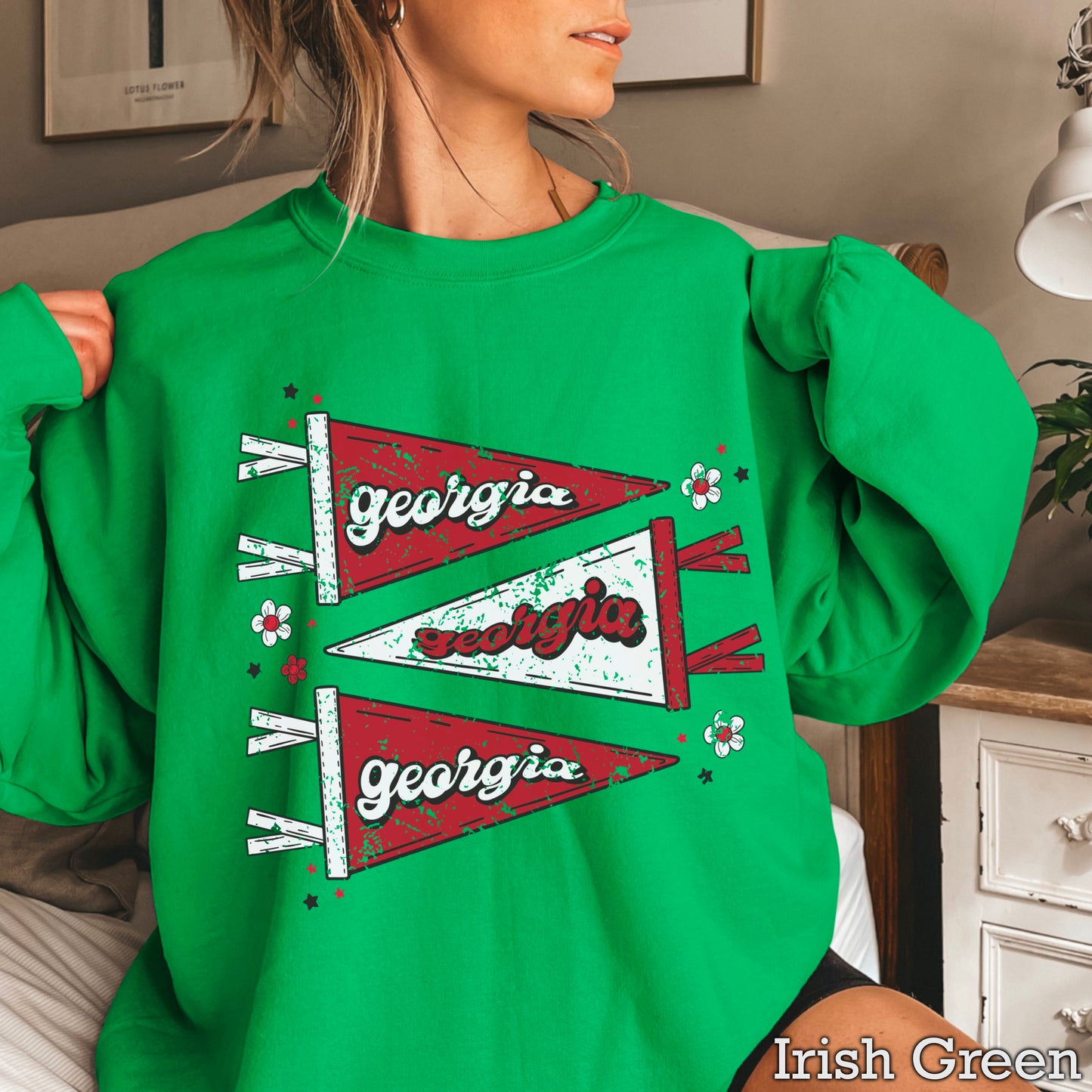 Red & Black Pennant Flag Crewneck Sweatshirt
